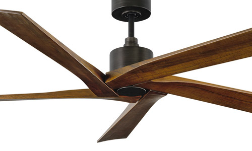 Aspen Collection 56” 5-Blade Ceiling Fan in Aged Pewter with Dark Walnut Blades Visual Comfort 5ASPR56AGP