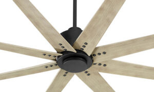 Fleet Collection 56” 8-Blade Ceiling Fan in Black with Weathered Grey Blades Oxygen 3-112-15