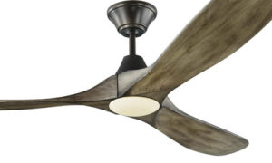Maverick Collection 60” 3-Blade Ceiling Fan in Aged Pewter with Light Grey Weathered Oak Blades and Opal Etched LED Light Visual Comfort 3MAVR60AGPD