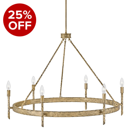 Tress Collection 6-Light LED Chandelier in Hammered Champagne Gold Hinkley 3678CPG